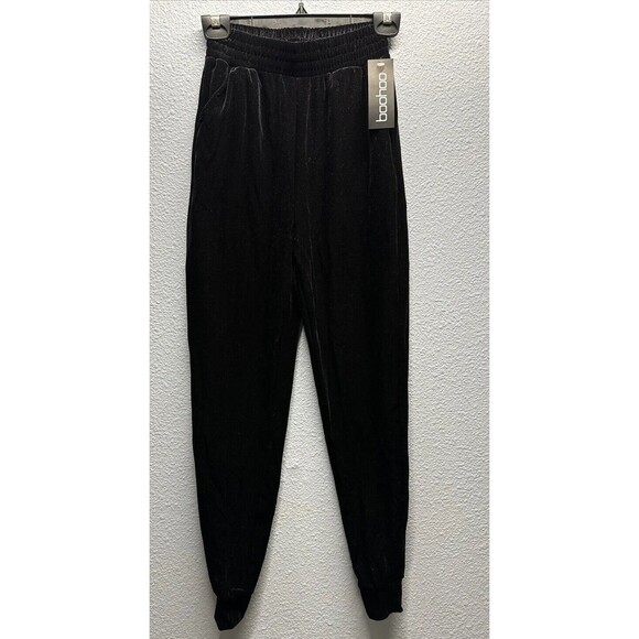 Boohoo Women’s Size 4 Black Velour Hoody & Jogger Set NEW - Picture 10 of 16